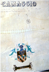 Stemma milanese dei Porro di Andria in una pianta topografica di don Nicola Porro di fine Ottocento